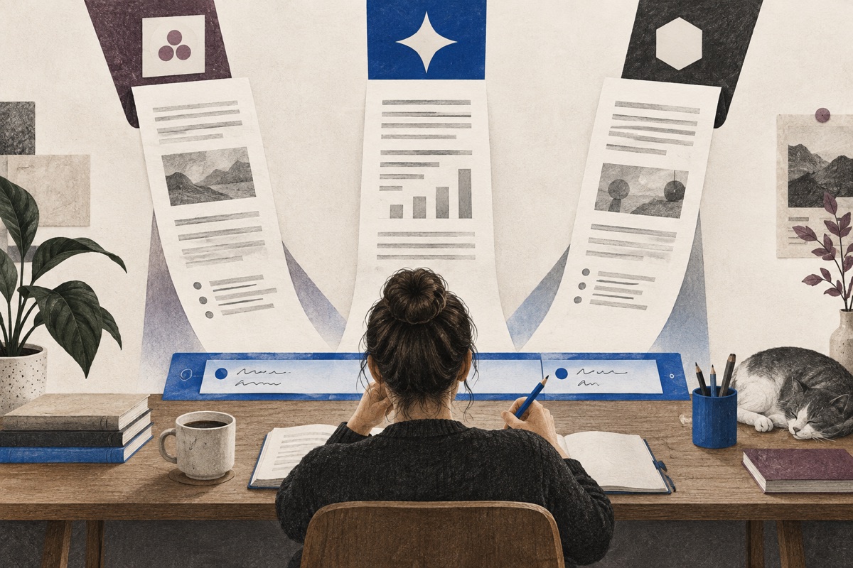 Three different AI response papers meeting at one human-centered annotation desk